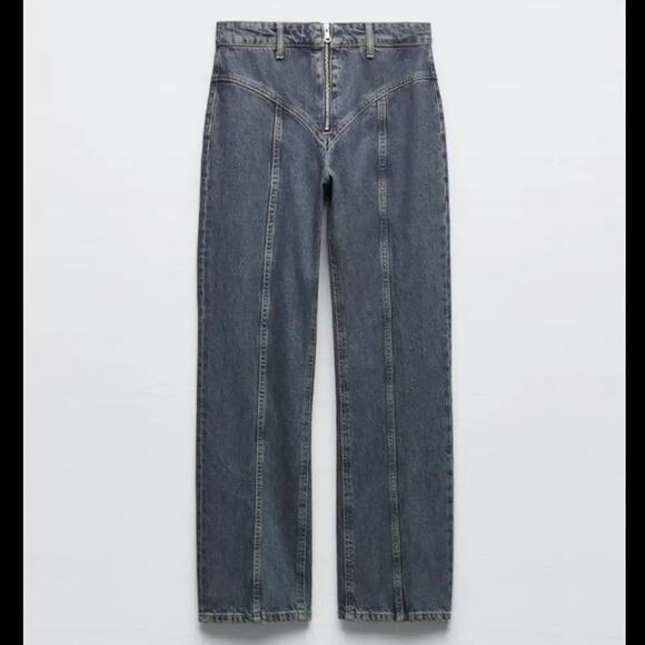 Zara TRF Seamed Straight Jeans - 26 (US 2) - Picture 1 of 8